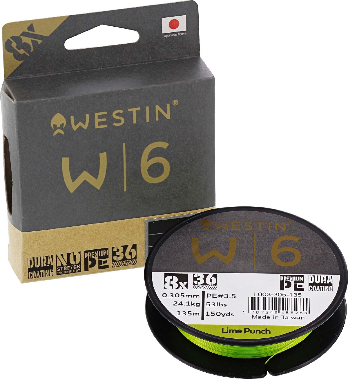 Westin W6 8 Braid Lime Punch 135m 0.08 mm 3.7Kg