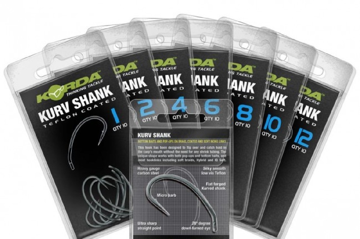 Korda Kurv Shank Haak Size 4, 10 st