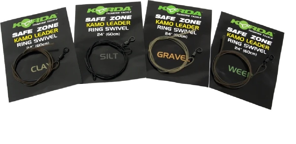 Korda Kamo Leaders 40lb, Maat 8 Ring Wartel 1m Clear