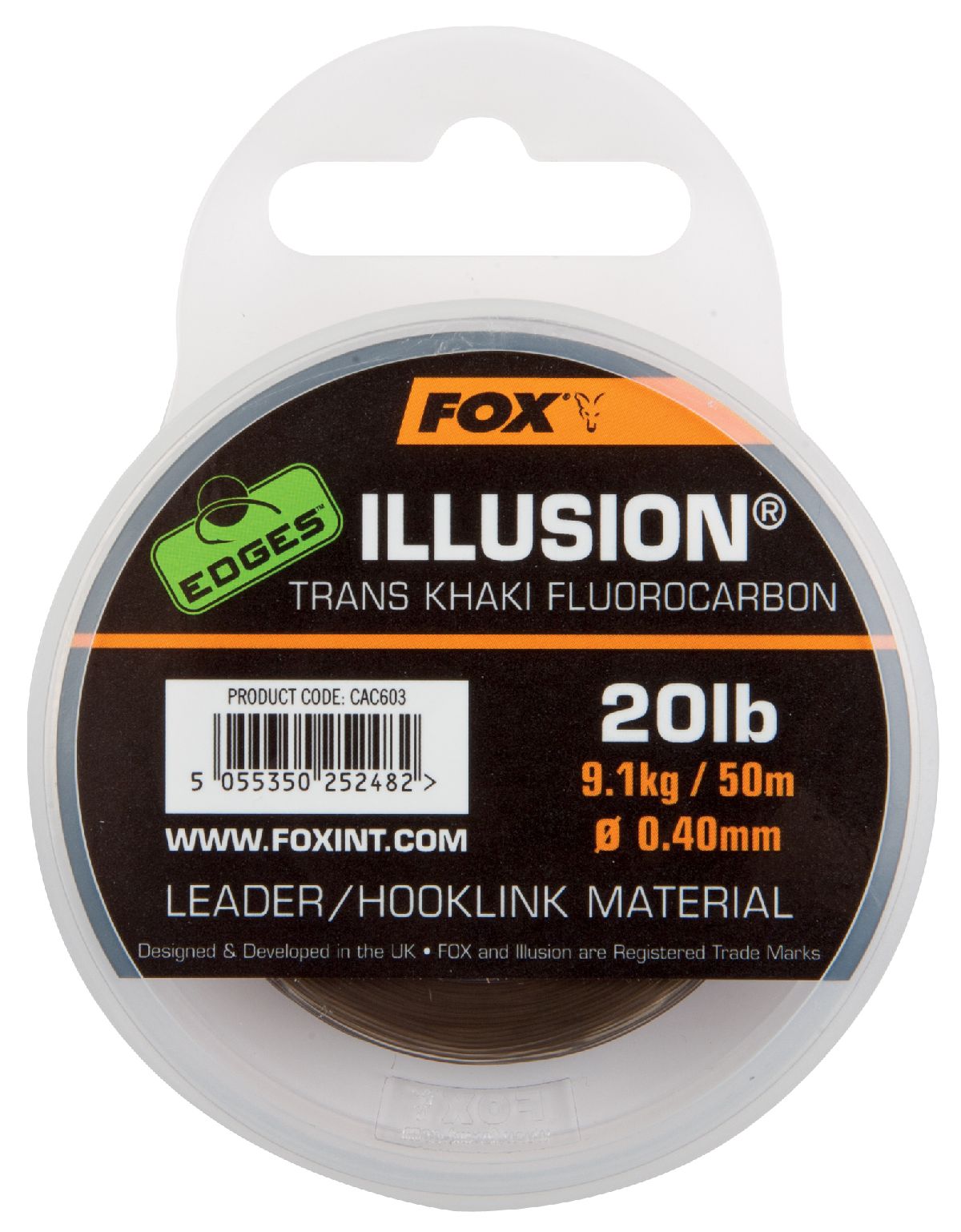 Fox Illusion Leader Trans Khaki 0.40 mm  20 lbss 50 m