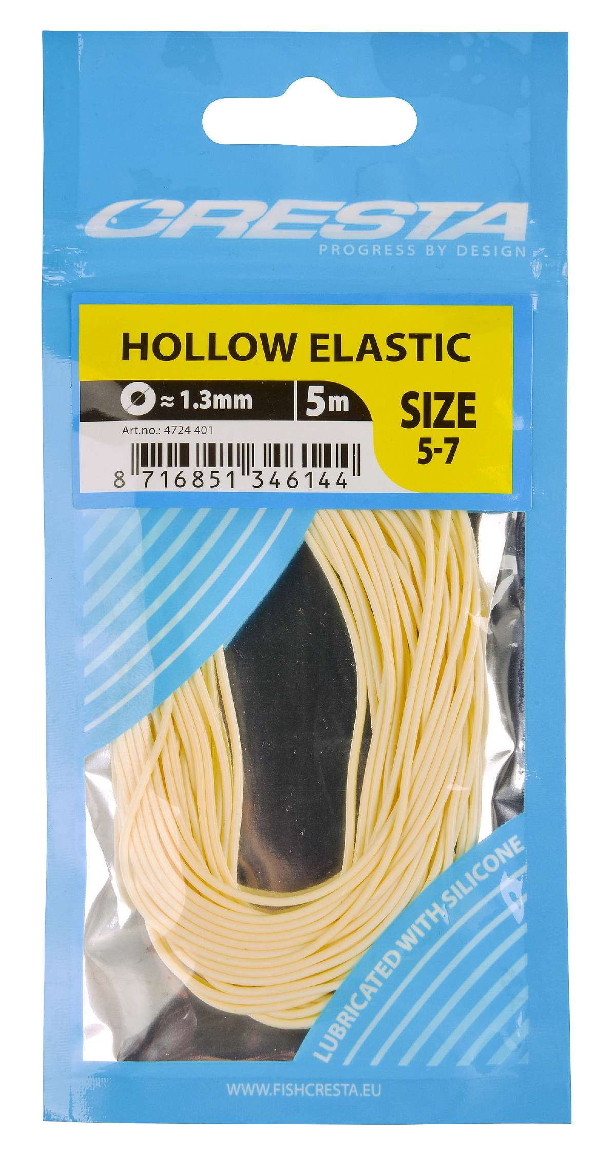 Cresta Hollow Elastic 1.3 mm 5 m White