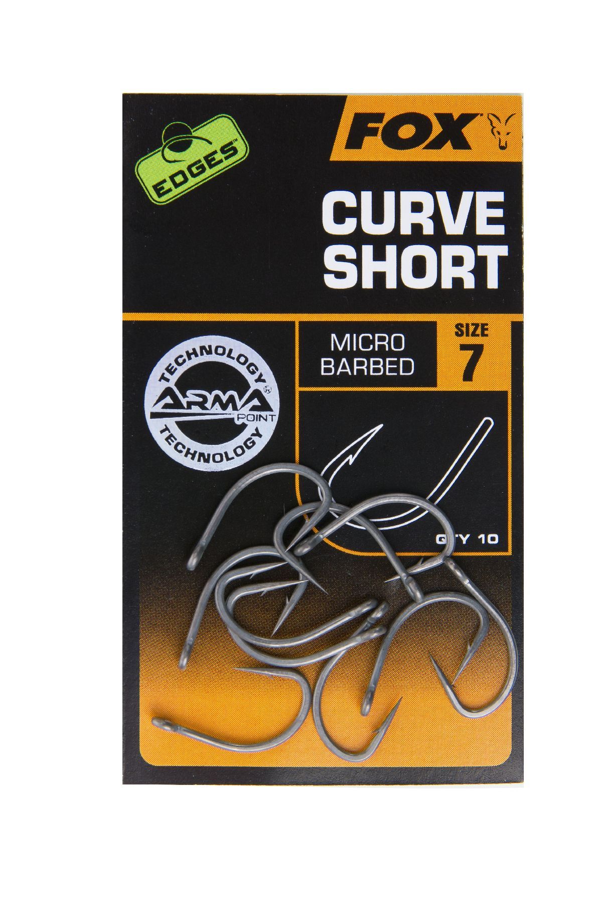 Fox Edges Armapoint Curve Shank Short Size 8 10St.