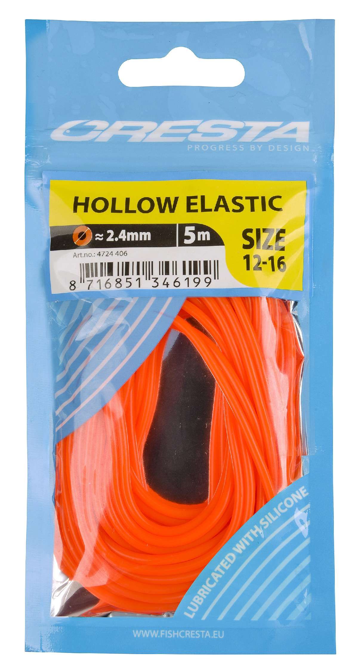 Cresta Hollow Elastic 2.4 mm 5 m Fluor Orange