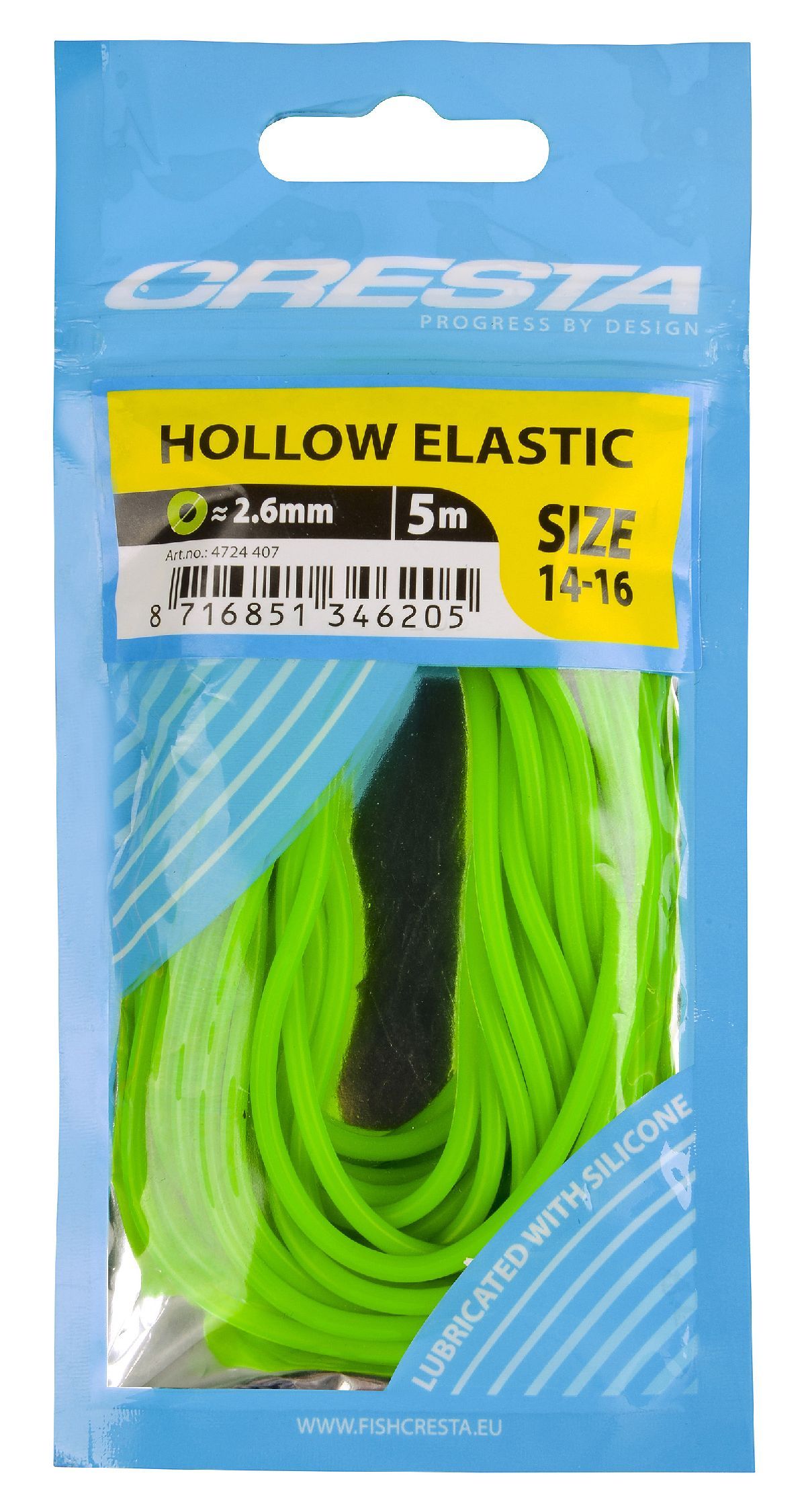 Cresta Hollow Elastic 2.6 mm 5 m Fluor green