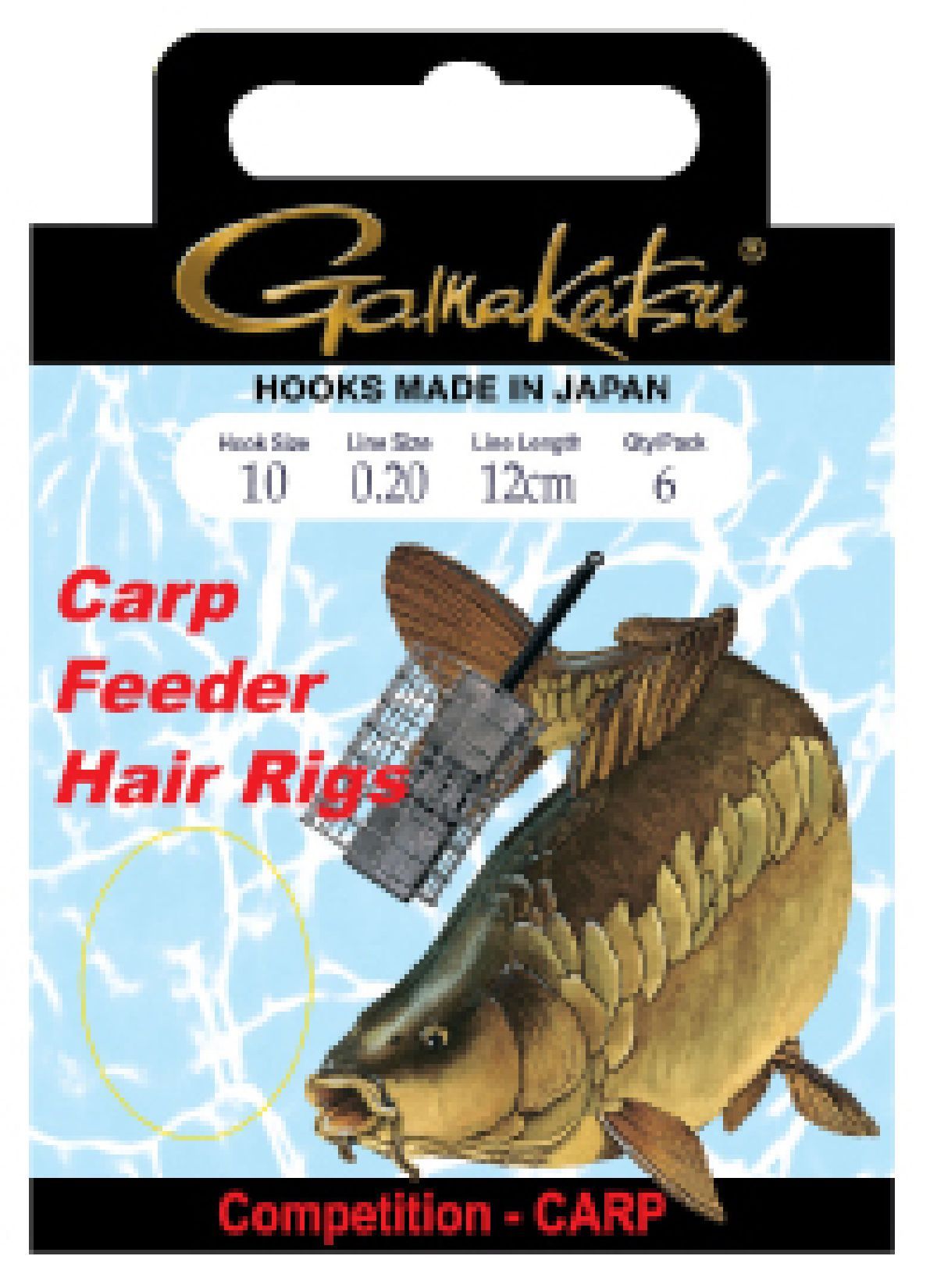 Gamakatsu Bks-3310B Carp Feeder Hair Rigs 70Cm 10-020 mm, 6 st