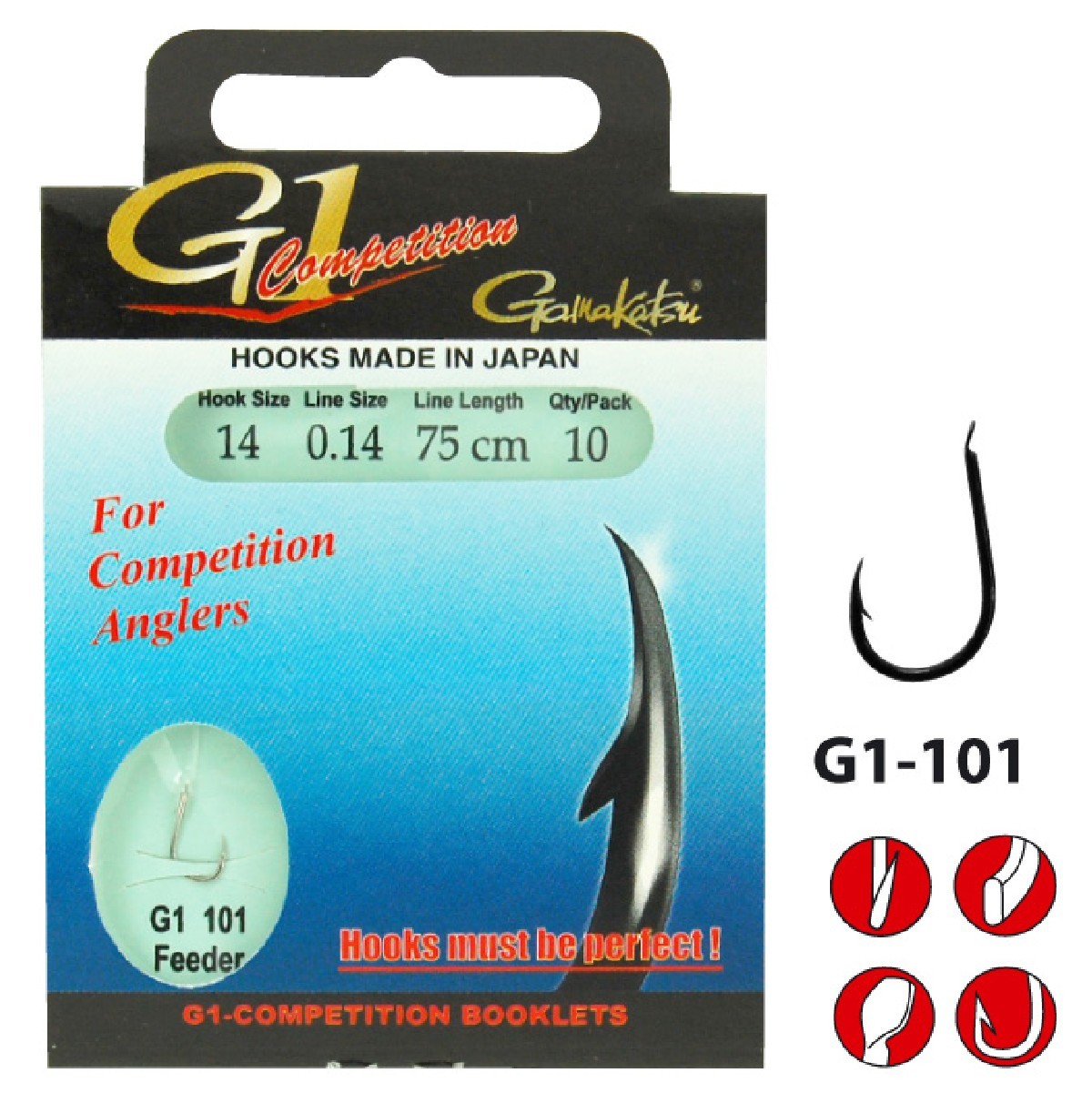 Gamakatsu G-1 Competition G1-101 75cm 14-0.14, 10 st