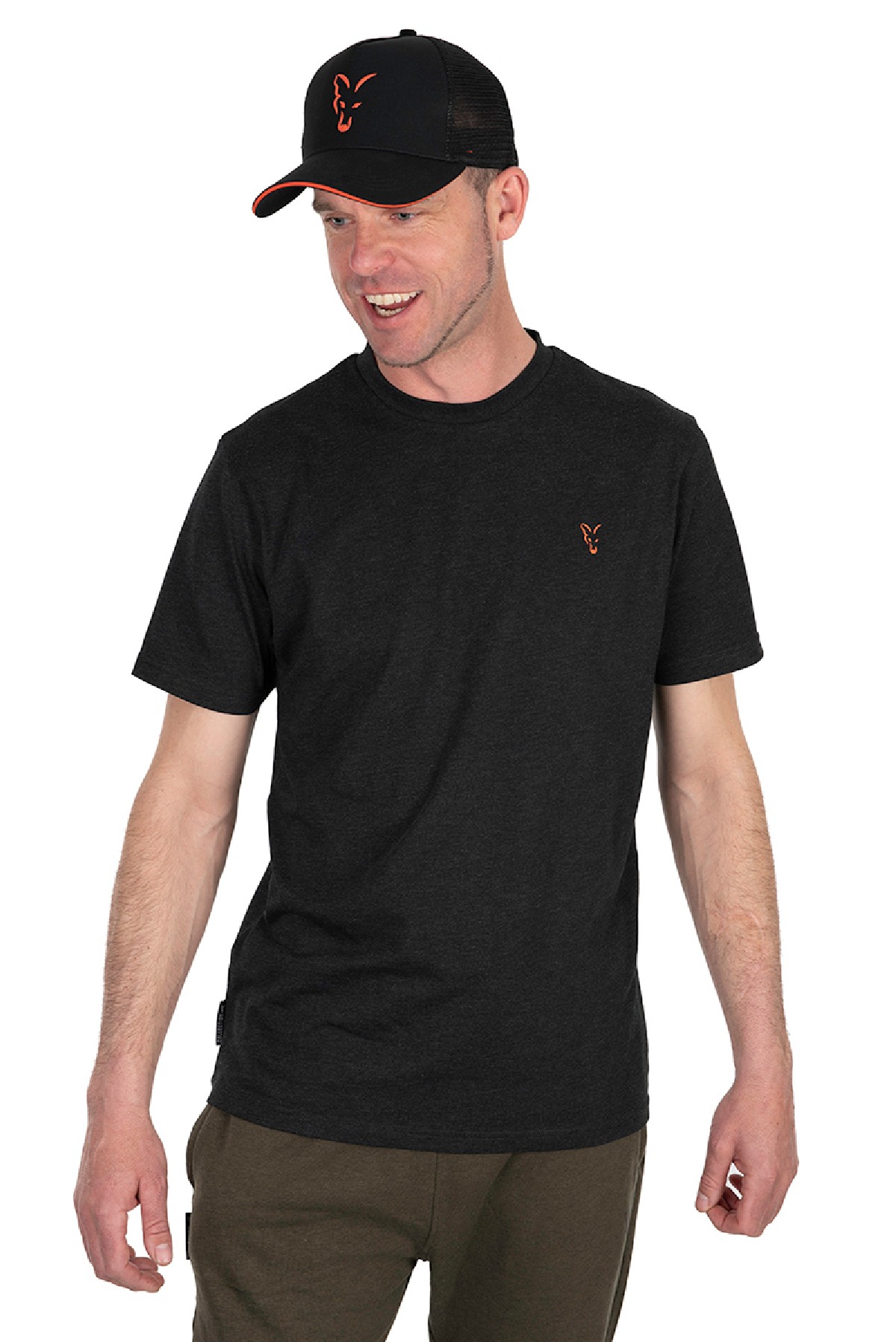 Fox Collection T-Shirt Black & Orange Small