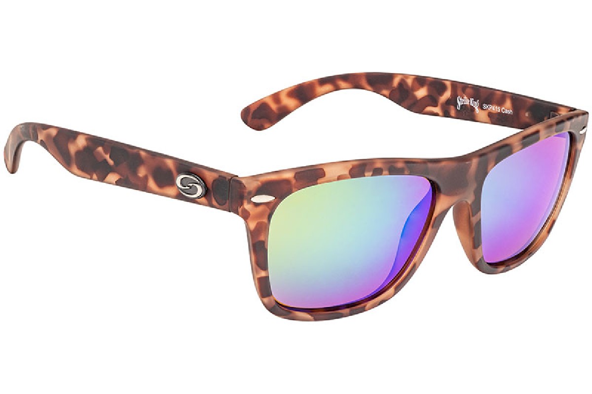 Strike King Plus Cash Matte Tortoiseshell Frame Green Mirrror Amber Base Lens