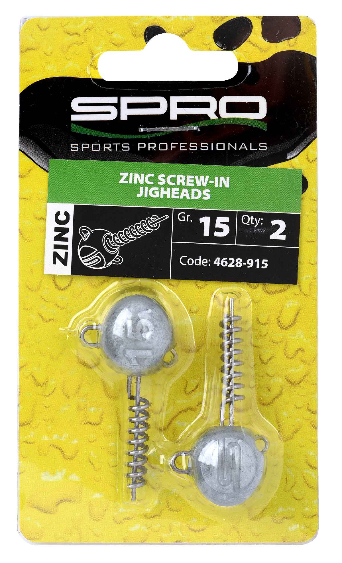 Spro Zinc Screw-In Jigheads 15 gr 2st. Spro Zinc Screw-In Jigheads 15 gr 2st.