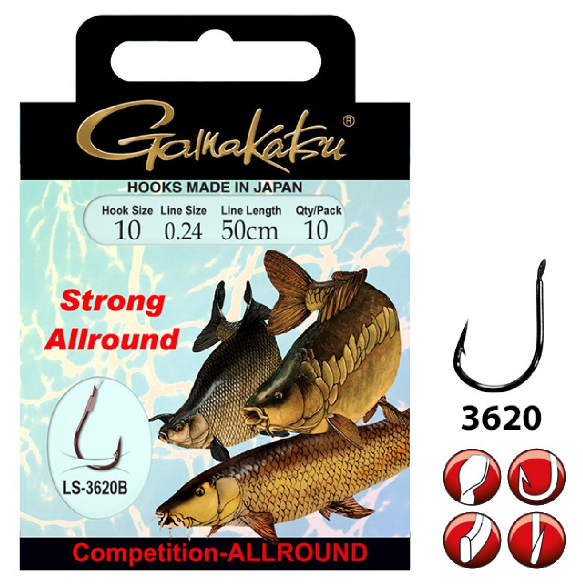 Gamakatsu Bkd-Allround Strong 50Cm Haak: 14 Lijn: 0,20 mm