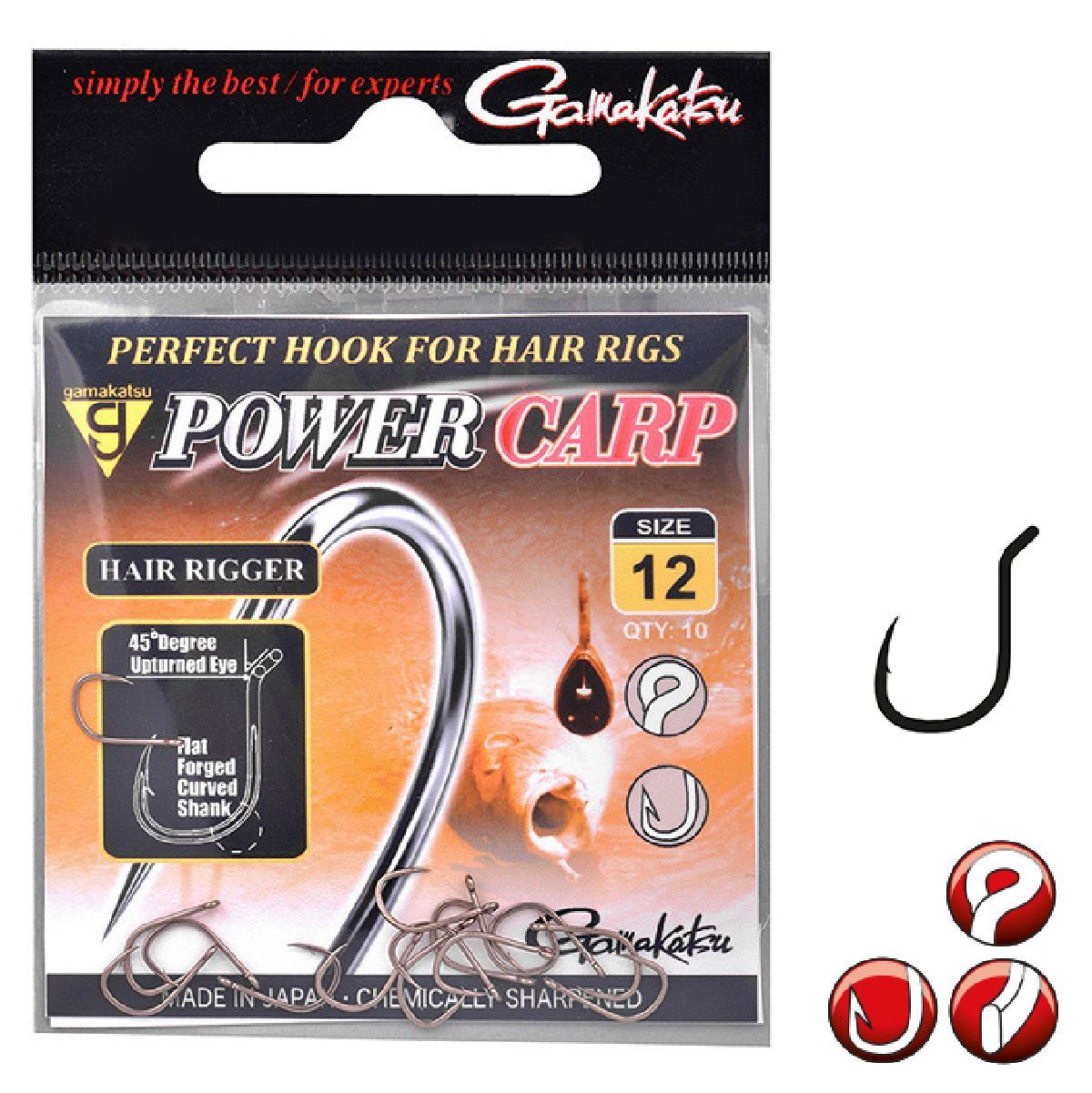 Gamakatsu Power Carp Hair Rigger Haak: 14 Gamakatsu Power Carp Hair Rigger Haak: 14