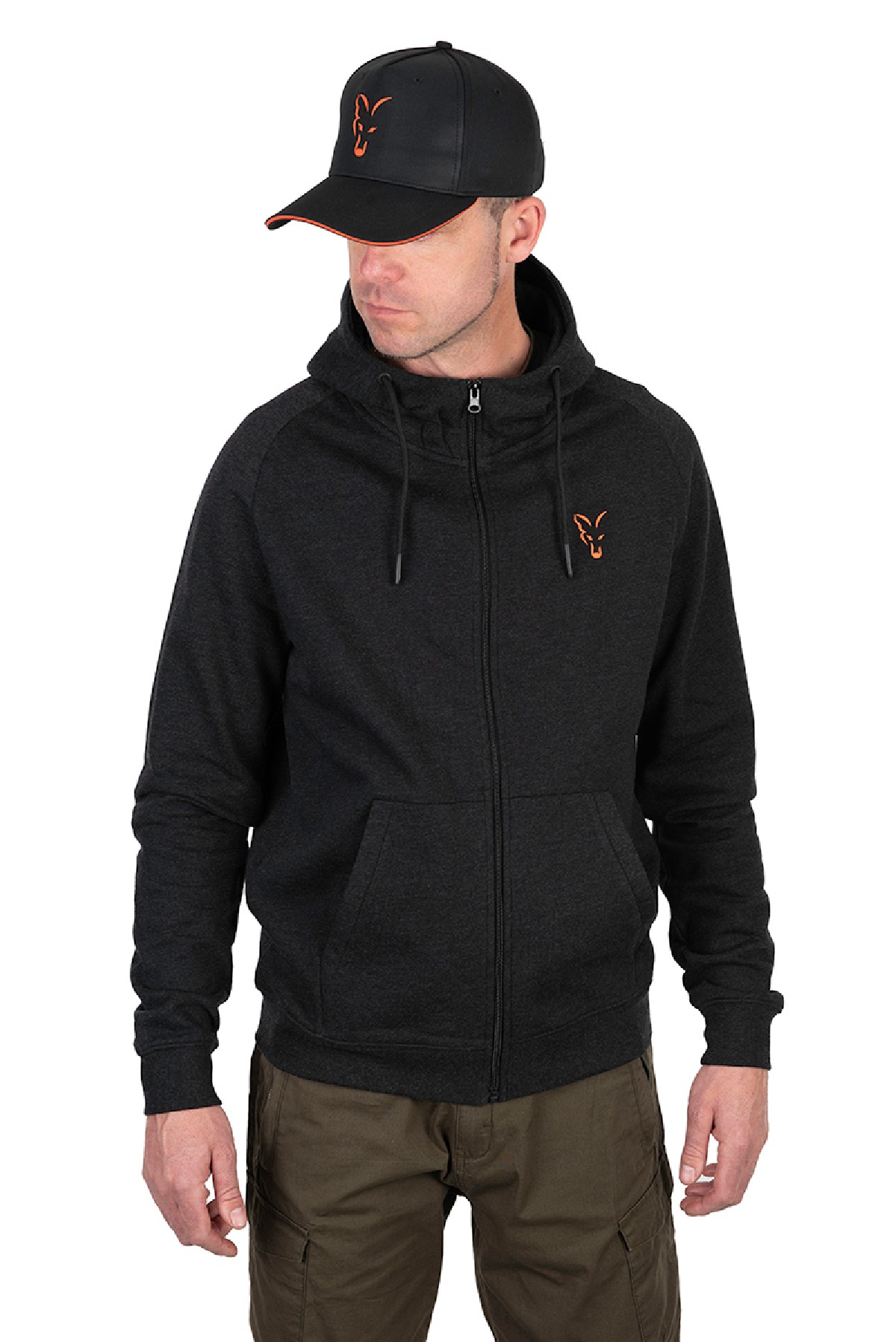 Fox Collection Lightweight Hoody Black & Orange Medium