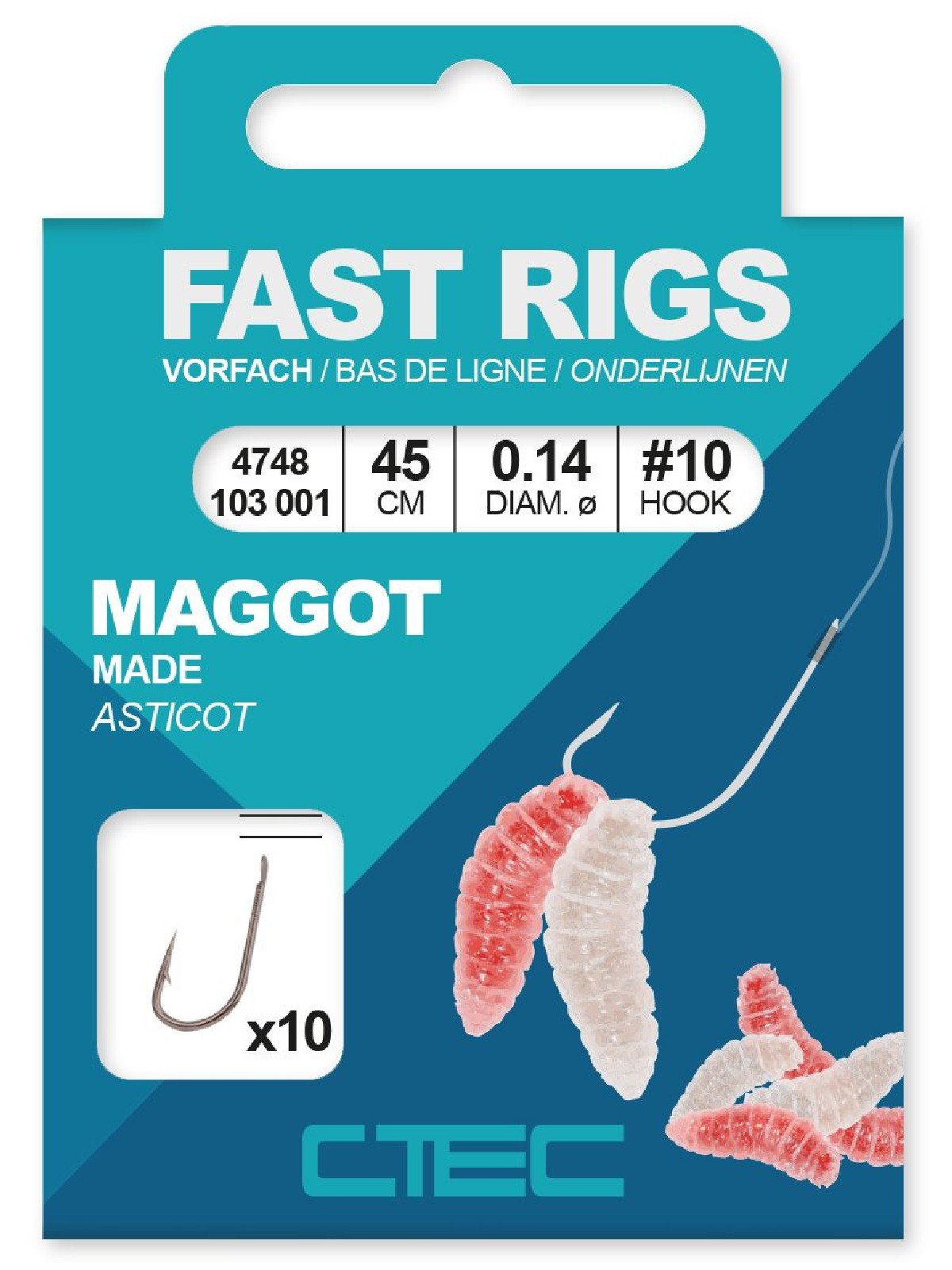 Spro C-Tec Fast Rigs Maggot 45 cm Size 12 0,12mm