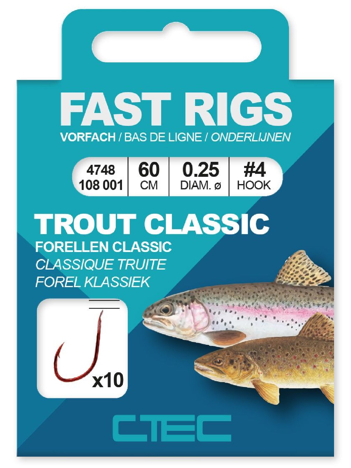 Spro C-Tec Fast Rigs Trout Classic 75cm Size 10 0,18mm