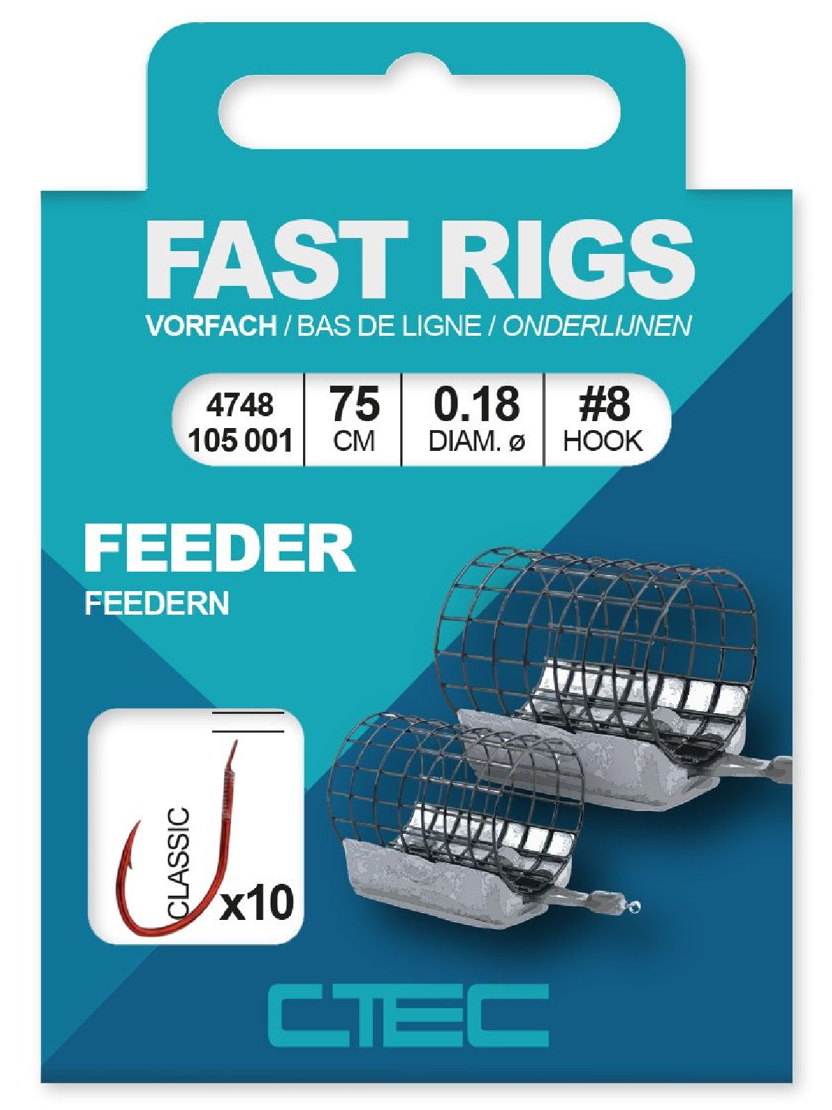 Spro C-Tec Fast Rigs Classic Feeder 75cm Size 12 0,14mm