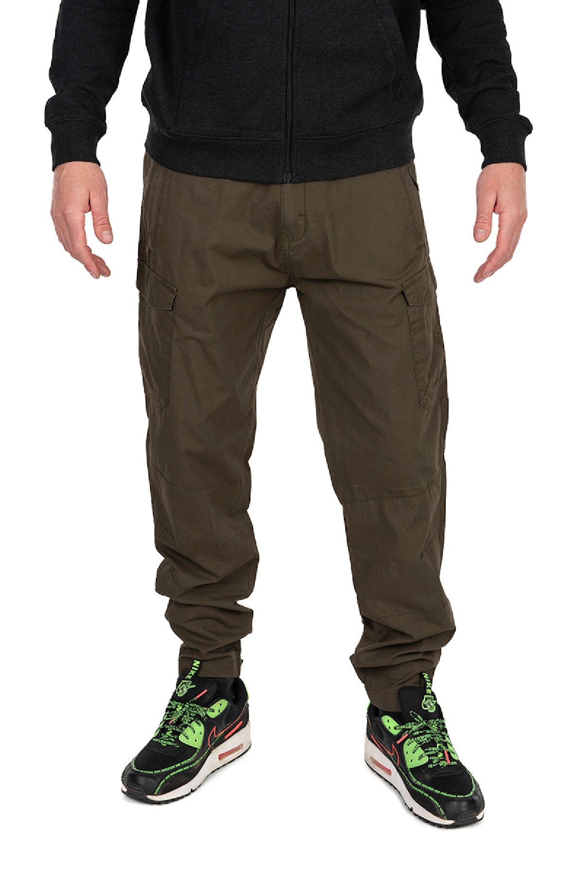 Fox Collection Lightweight Cargo Trouser Green & Black Small