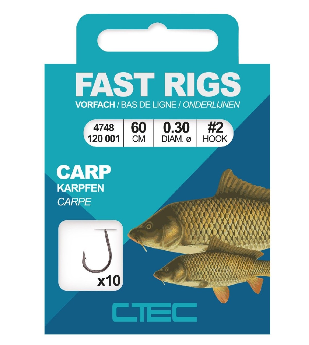 Spro C-Tec Fast Rigs Carp Gold 60cm Size 6 0,26mm