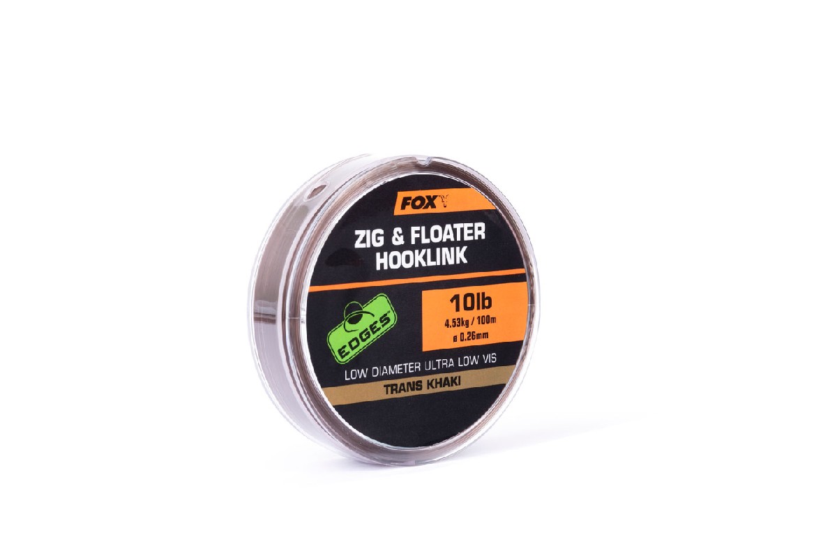 Fox Zig And Floater Hooklink Trans Khaki 100M 0.26 mm  10 lbs