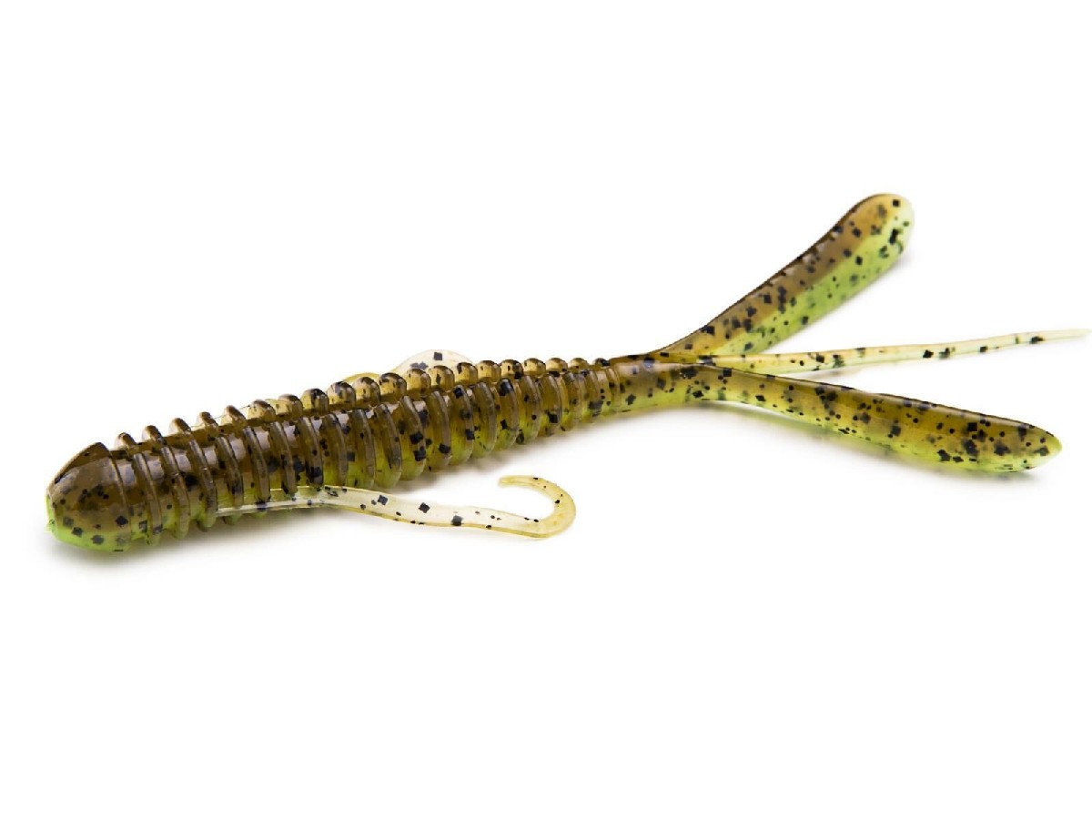 Keitech Hog Impact 4inch 10Cm 10St. Green Pumpkin /Chartreuse