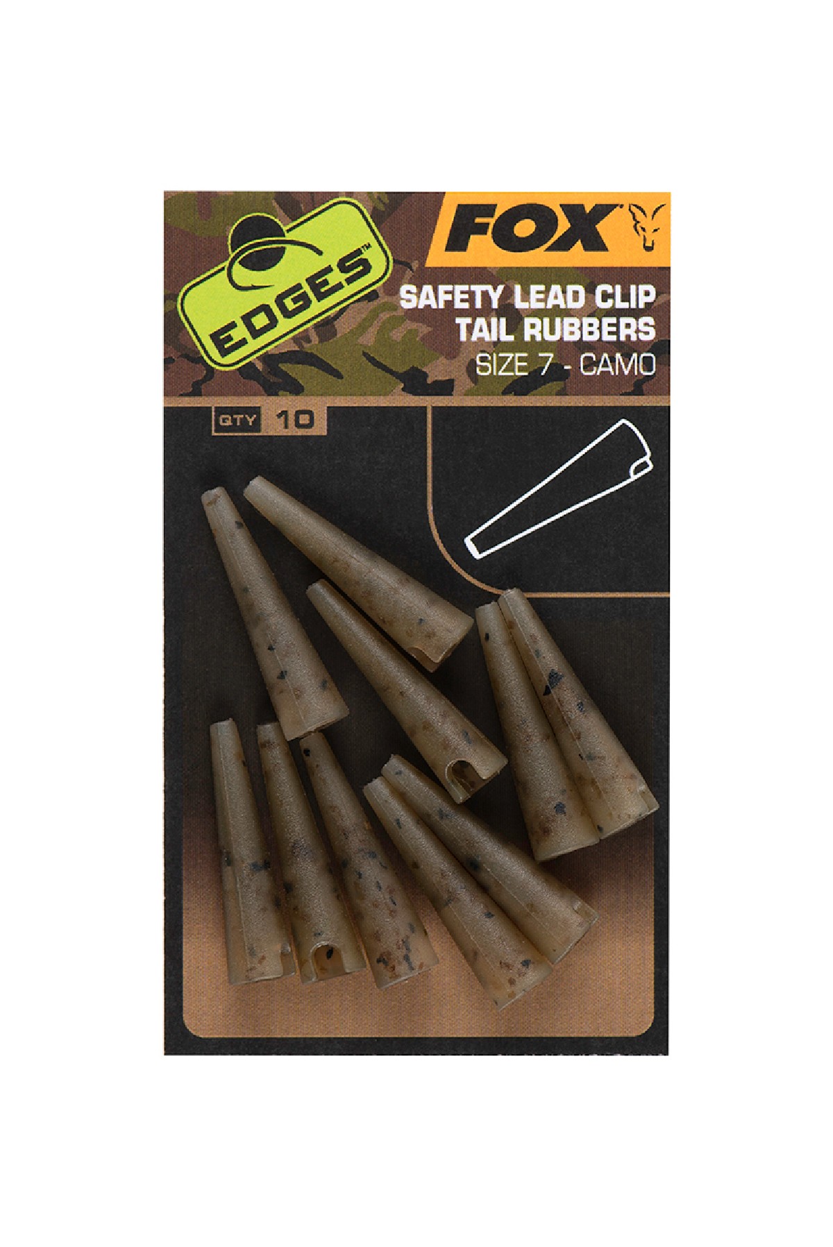 Fox Edges Camo Size 7 Lead Clip Tail Rubbers