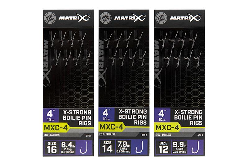Matrix MXC-4 X-Strong Boilie Pin Rigs 10 cm 8st. 12 Barbless / 0.23mm