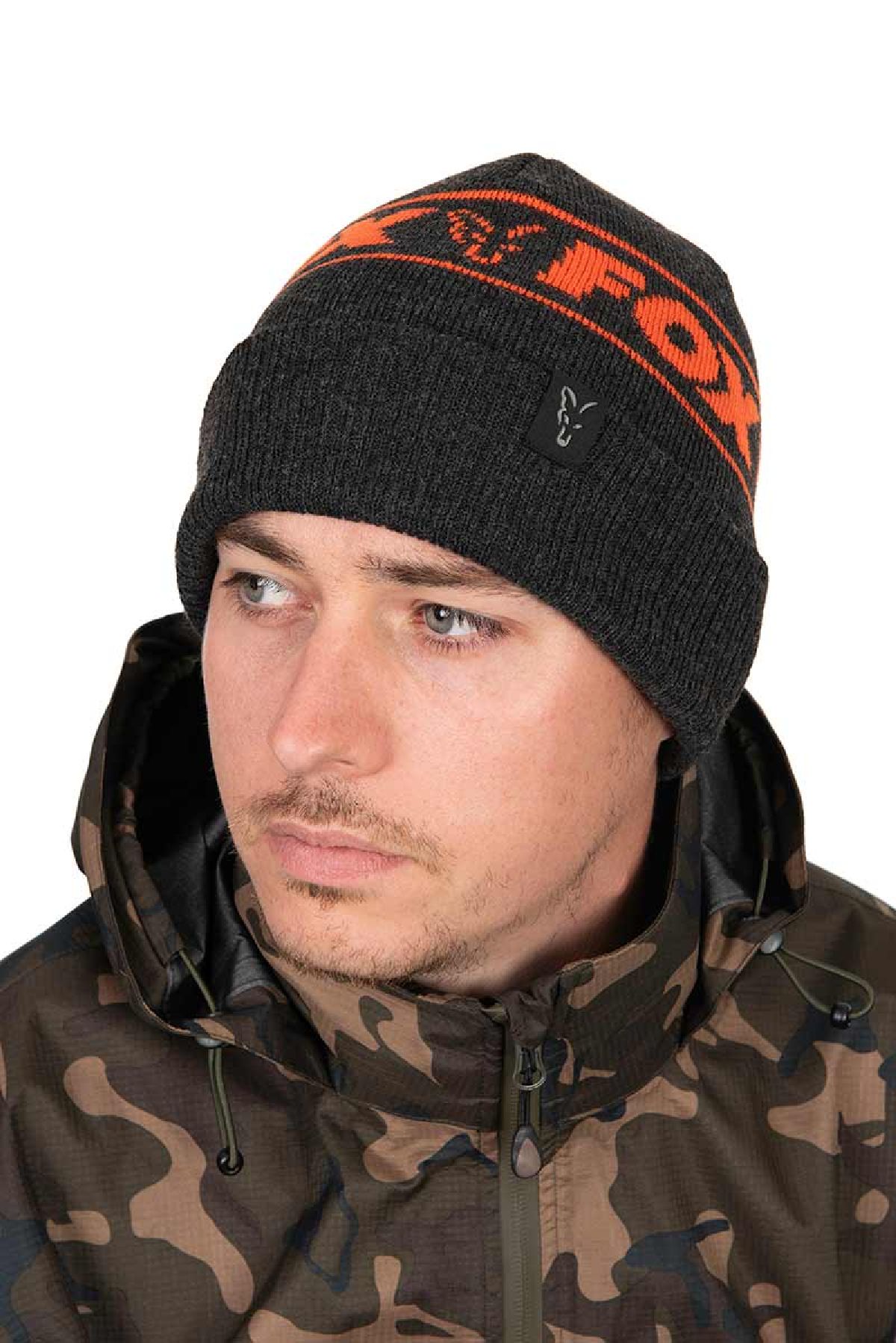 Fox Collection Beanie Black & Orange