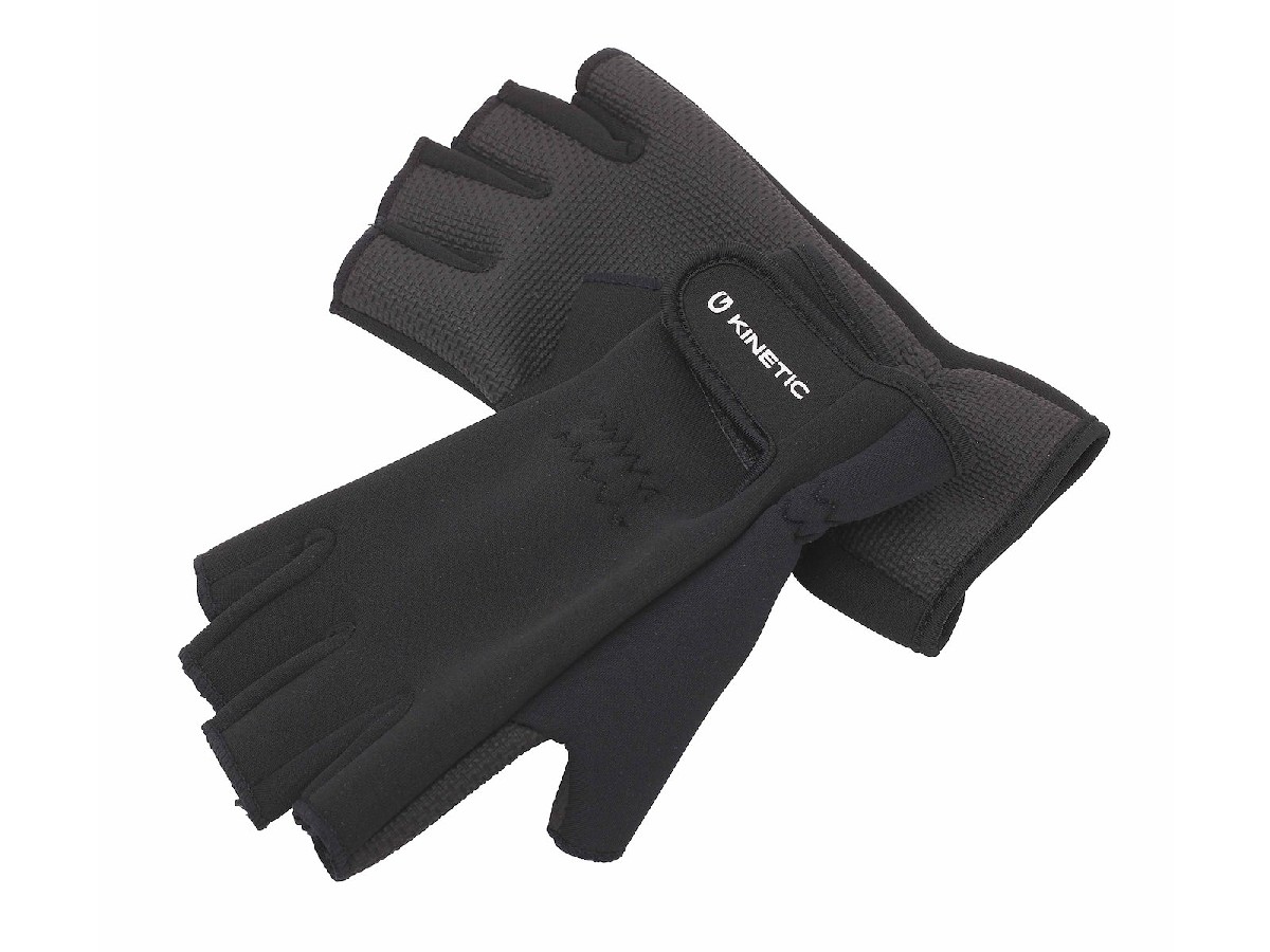 Kinetic Neoprene Half Finger Glove Black Large