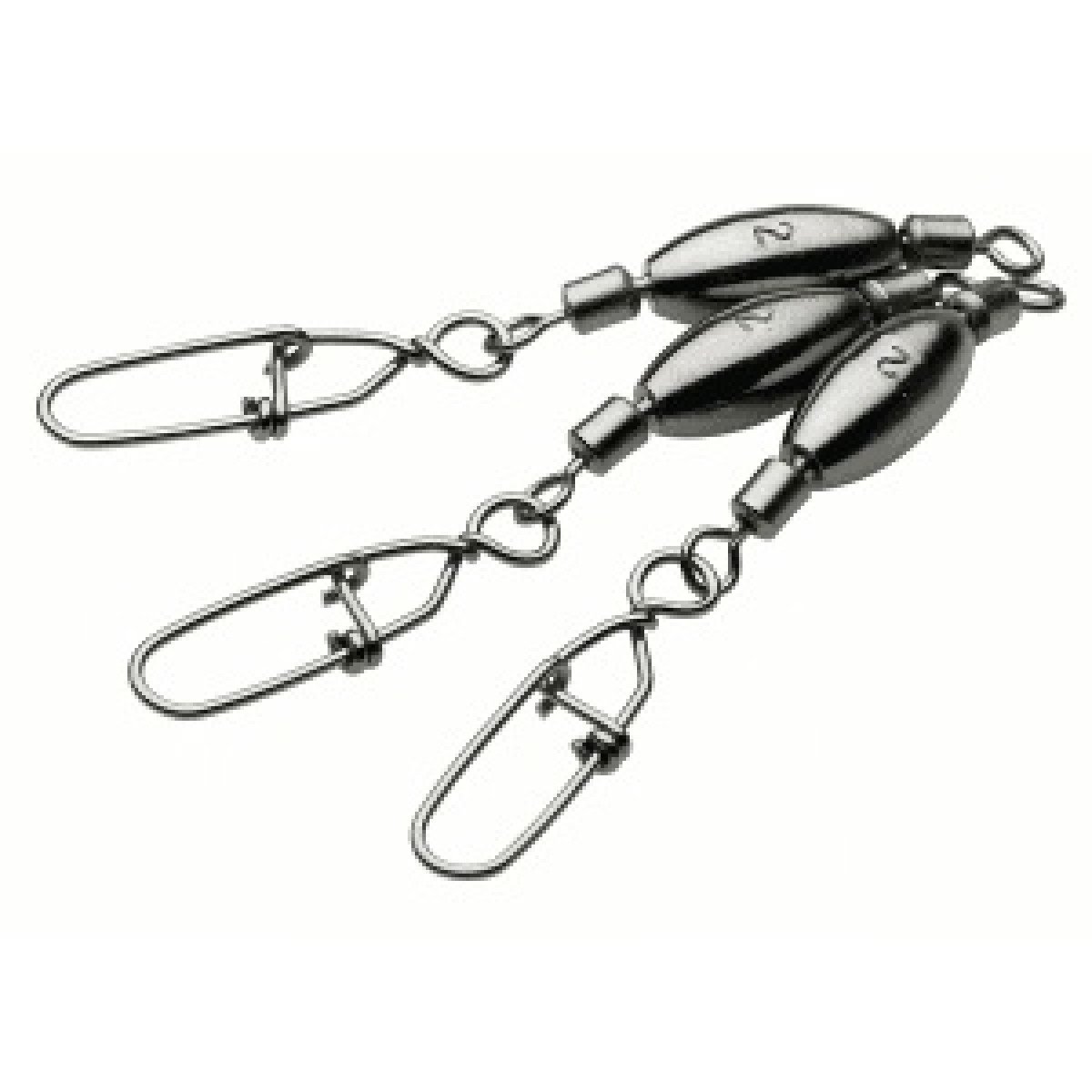 Kinetic Weighted Swivel With Dual Snap Black 7 gr 3pc.