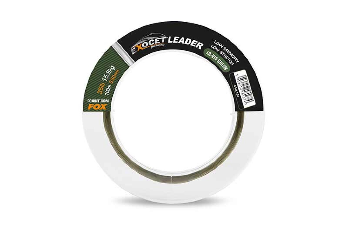 Fox Exocet Pro (Low Vis Green) Leader 35lbs 15.9Kg 0.50mm 100m Fox Exocet Pro (Low Vis Green) Leader 35lbs 15.9Kg 0.50mm 100m