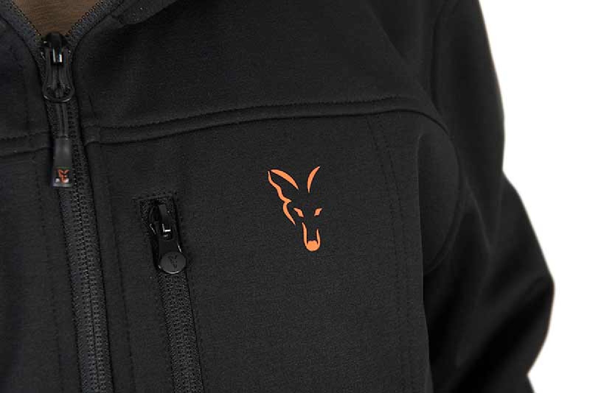 Fox Collection Soft Shell Jacket Black & Orange Large Fox Collection Soft Shell Jacket Black & Orange Large