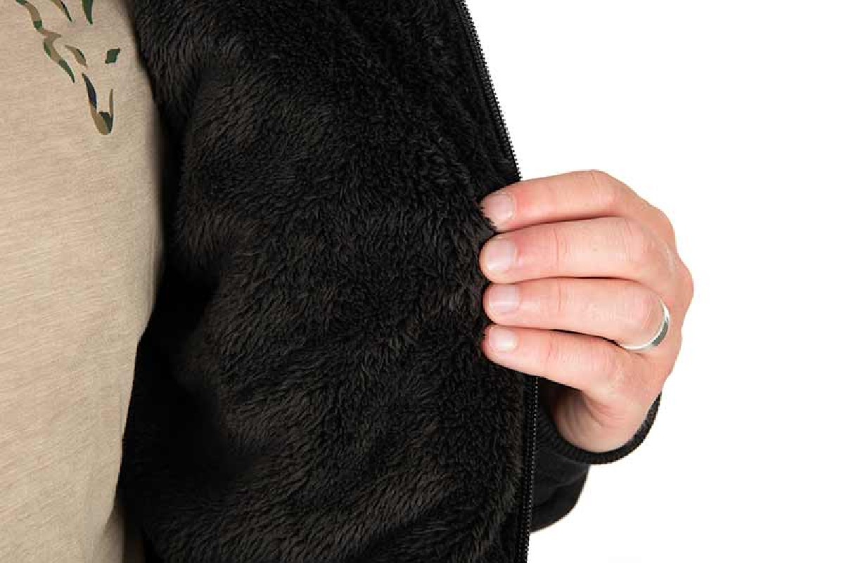 Fox Collection Sherpa Jacket Black & Orange Medium