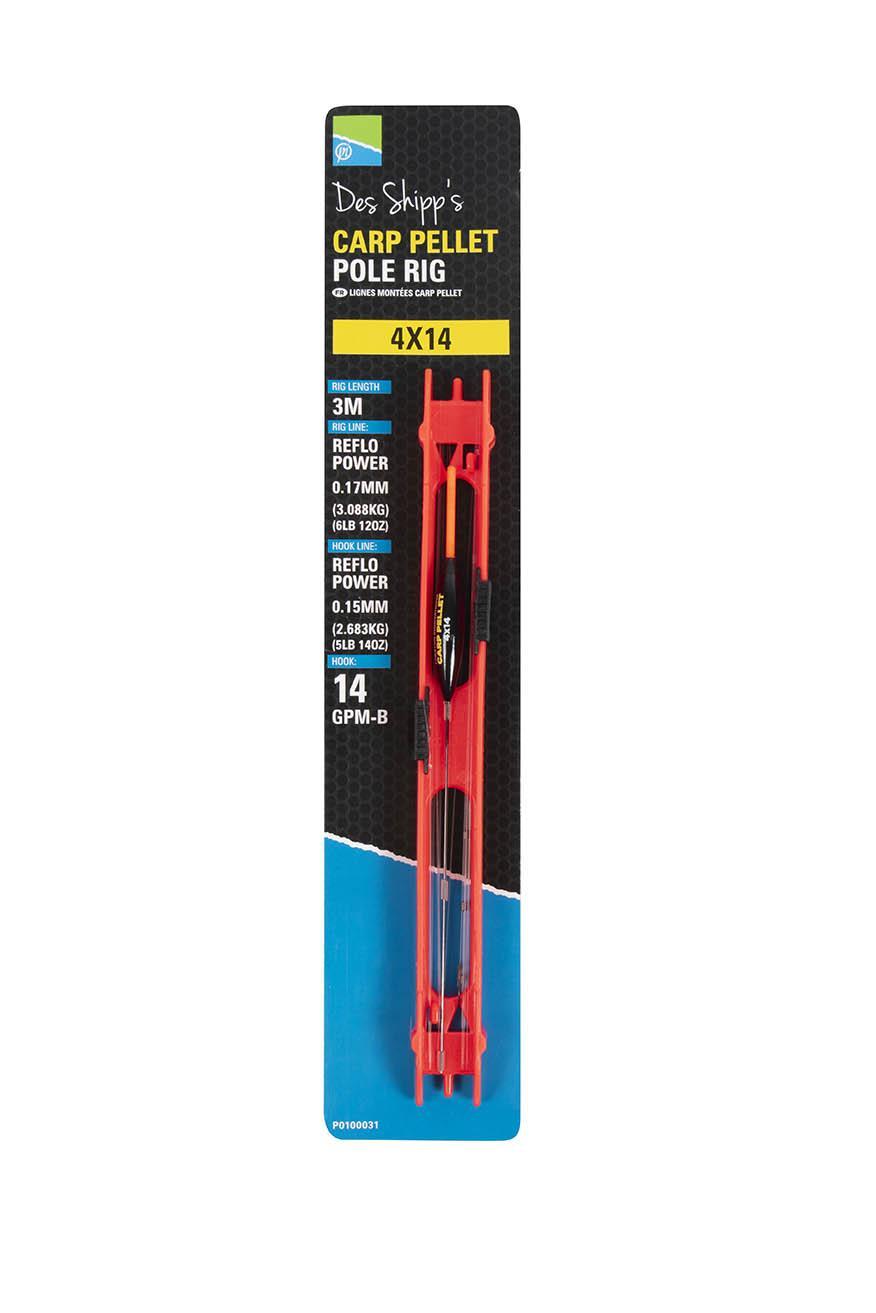Preston Carp Pellet Pole Rig 0,17-0,15mm hook 14 0.15 gr