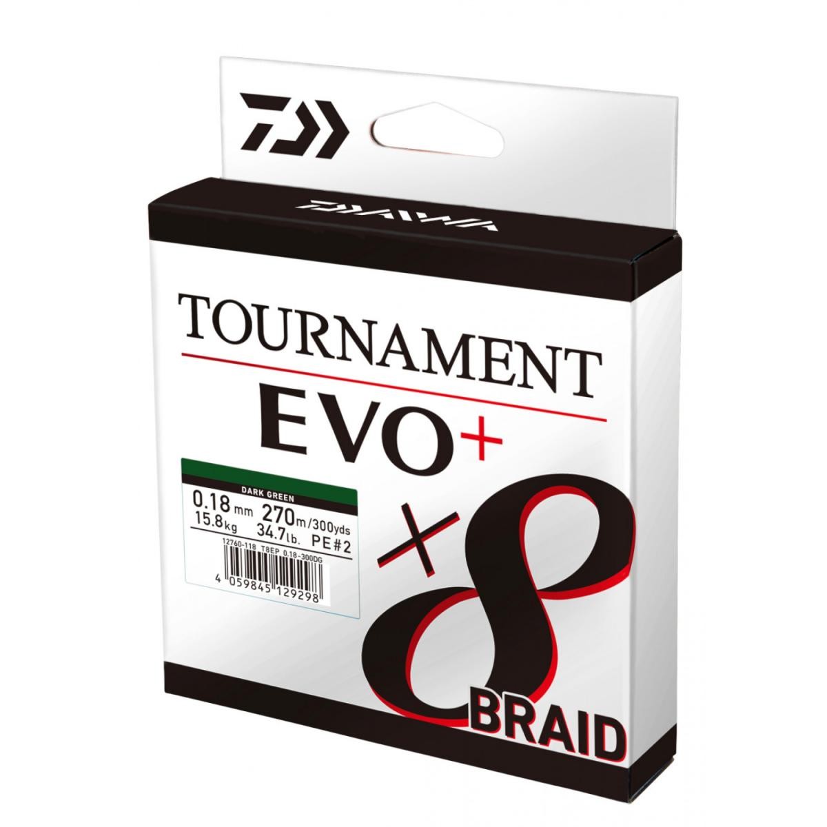 Daiwa Tournament X8 Braid EVO+ Chartreuse 135m 0.20 mm 18.0kg