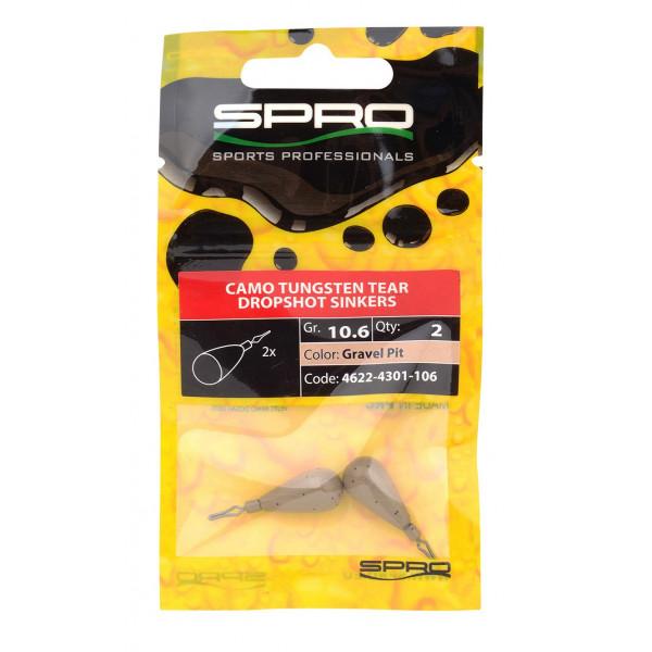 Spro Tungsten Tear Dropshot Sinkers Gravel Pit 3,5 gr 3st.