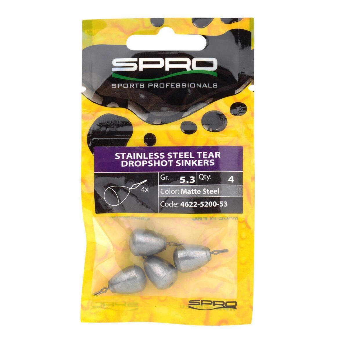 Spro Stainless Steel Dropshot Sinkers Matt Steel 5.3 gr 4st. Spro Stainless Steel Dropshot Sinkers Matt Steel 5.3 gr 4st.
