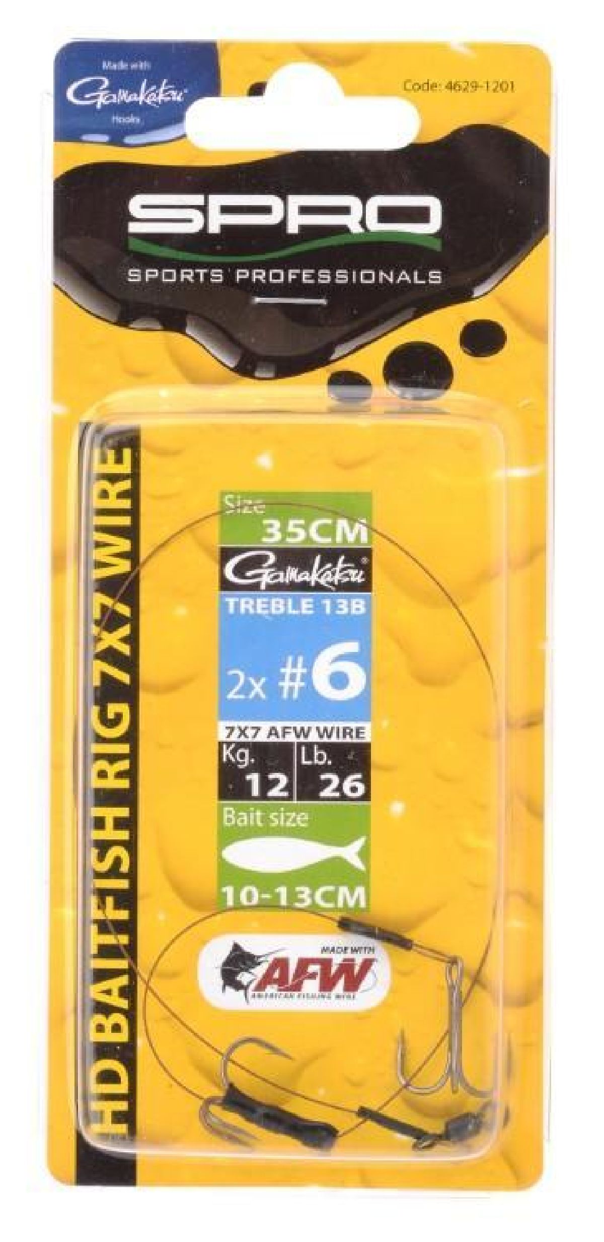 Spro Hd Baitfish Rig 2X Treble 18Kg 35cm 2x Treble Size 2 Spro Hd Baitfish Rig 2X Treble 18Kg 35cm 2x Treble Size 2