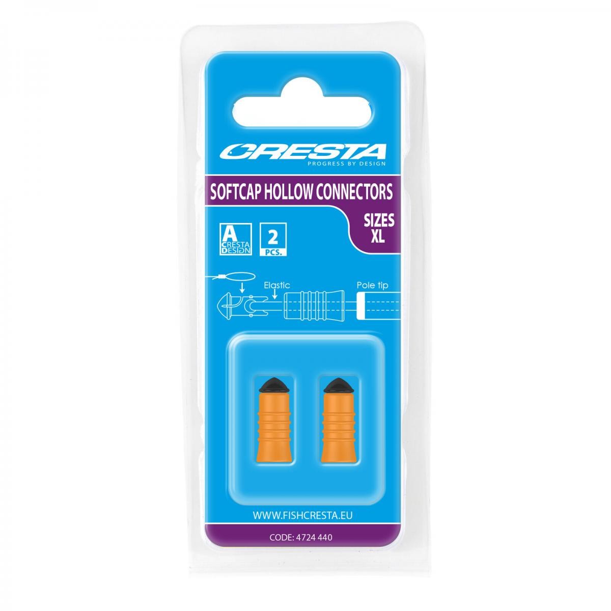 Cresta Softcap Hollow Connectors 2St. Size XL Orange