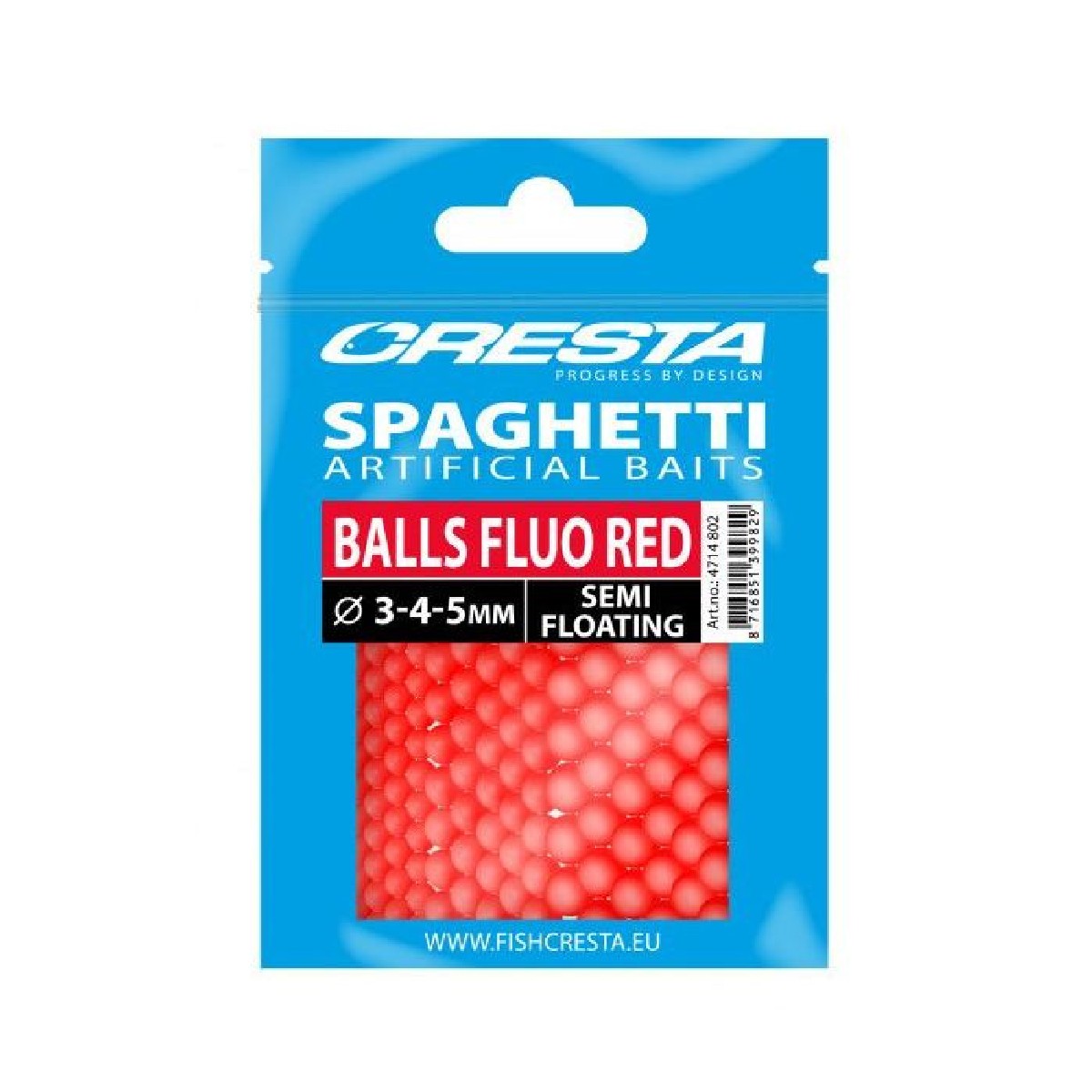 Cresta Spaghetti Balls 15St. Fluo Red Cresta Spaghetti Balls 15St. Fluo Red