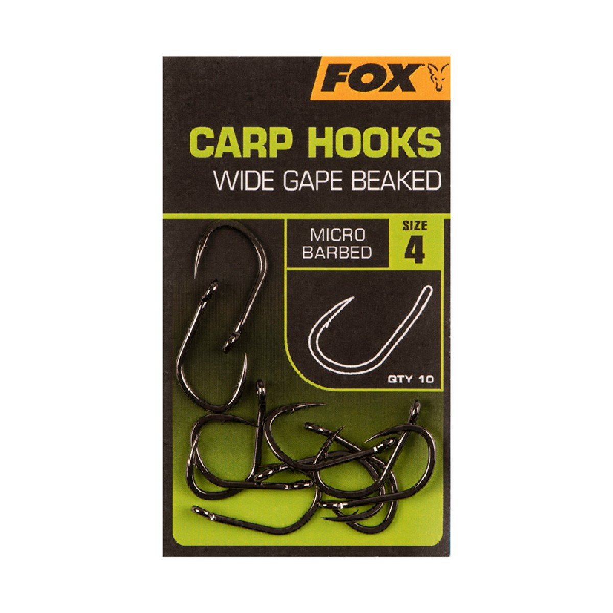 Fox Carp Hooks Wide Gape 10st. Size 2
