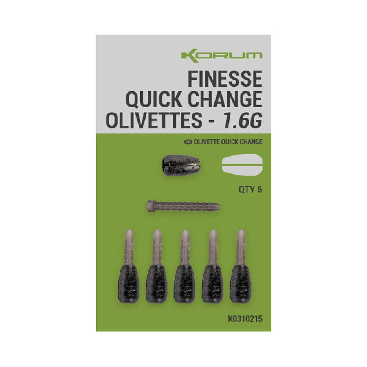 Korum Quick-Change Olivettes Finesse 2,0 gr 6st. Korum Quick-Change Olivettes Finesse 2,0 gr 6st.