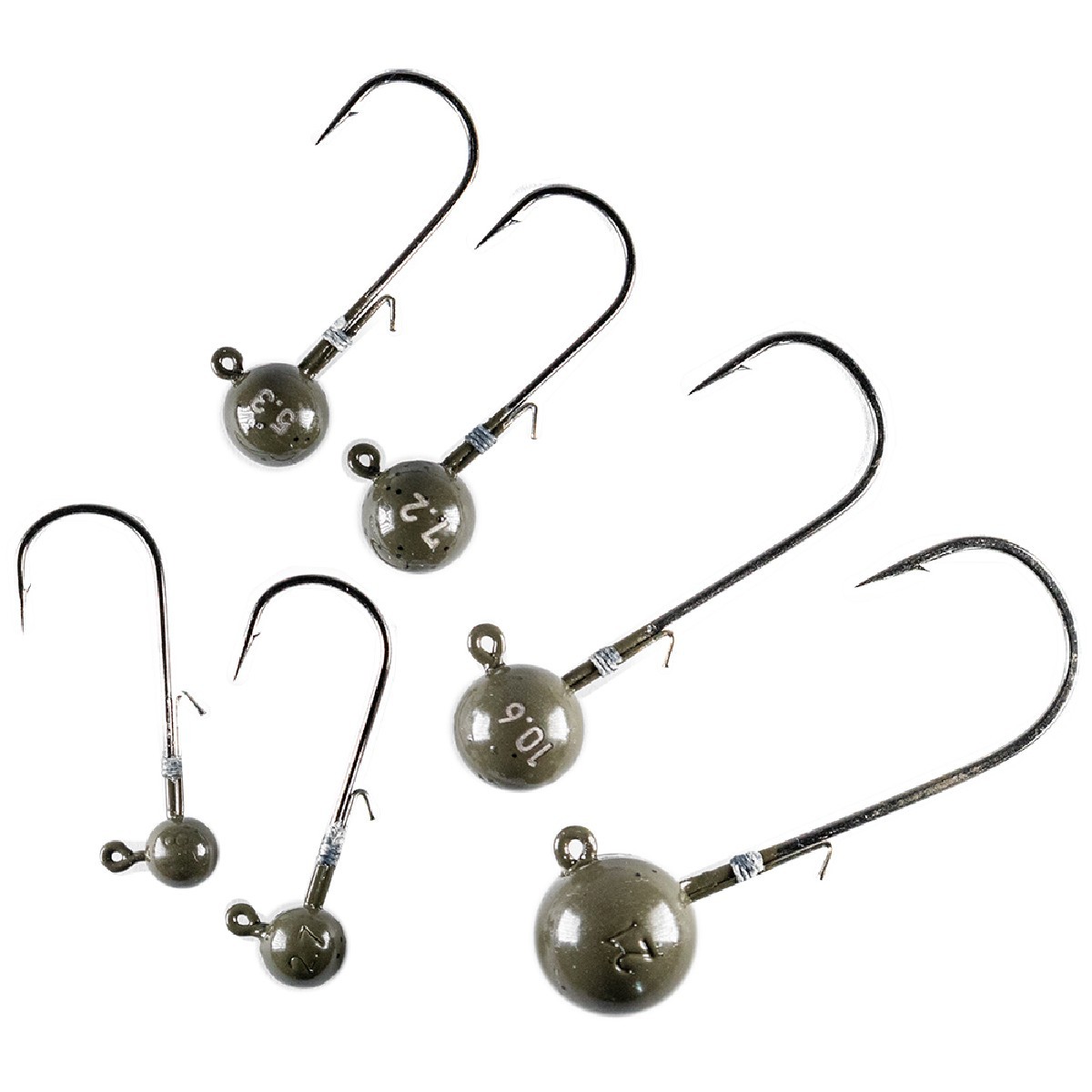 LMAB Tungsten Round Jig Green Pumpkin Size 1/0 - 7,2 gr 2st.