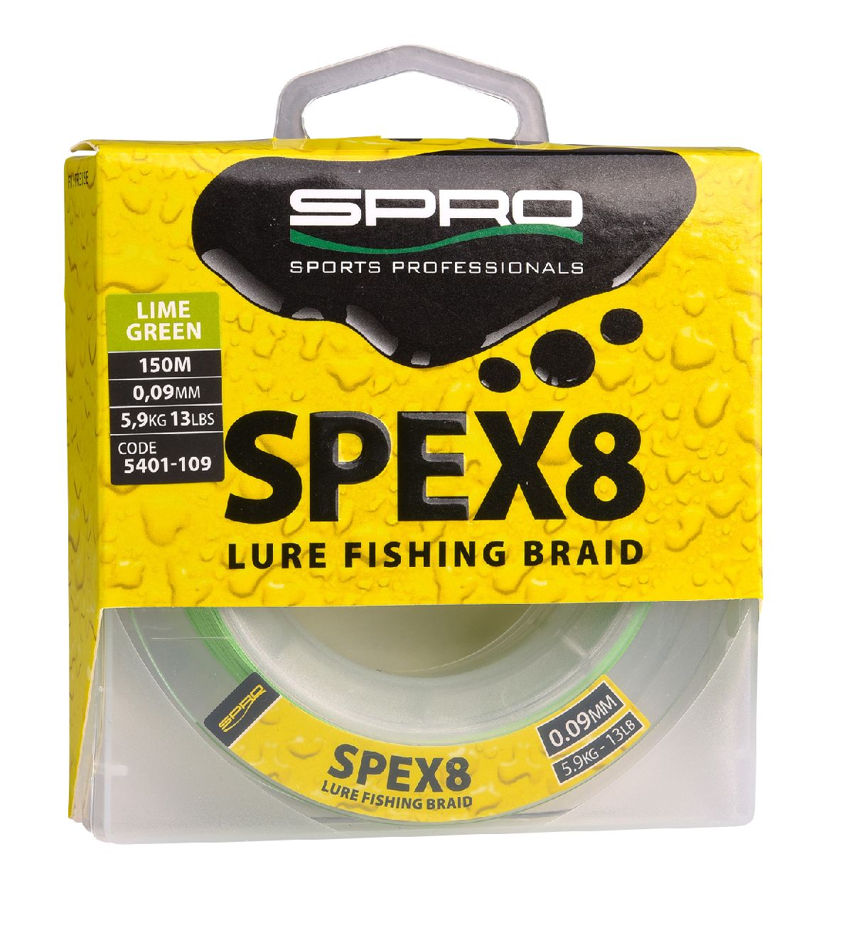 Spro Spex8 Braid Lime Green 0.12 mm 150M Spro Spex8 Braid Lime Green 0.12 mm 150M