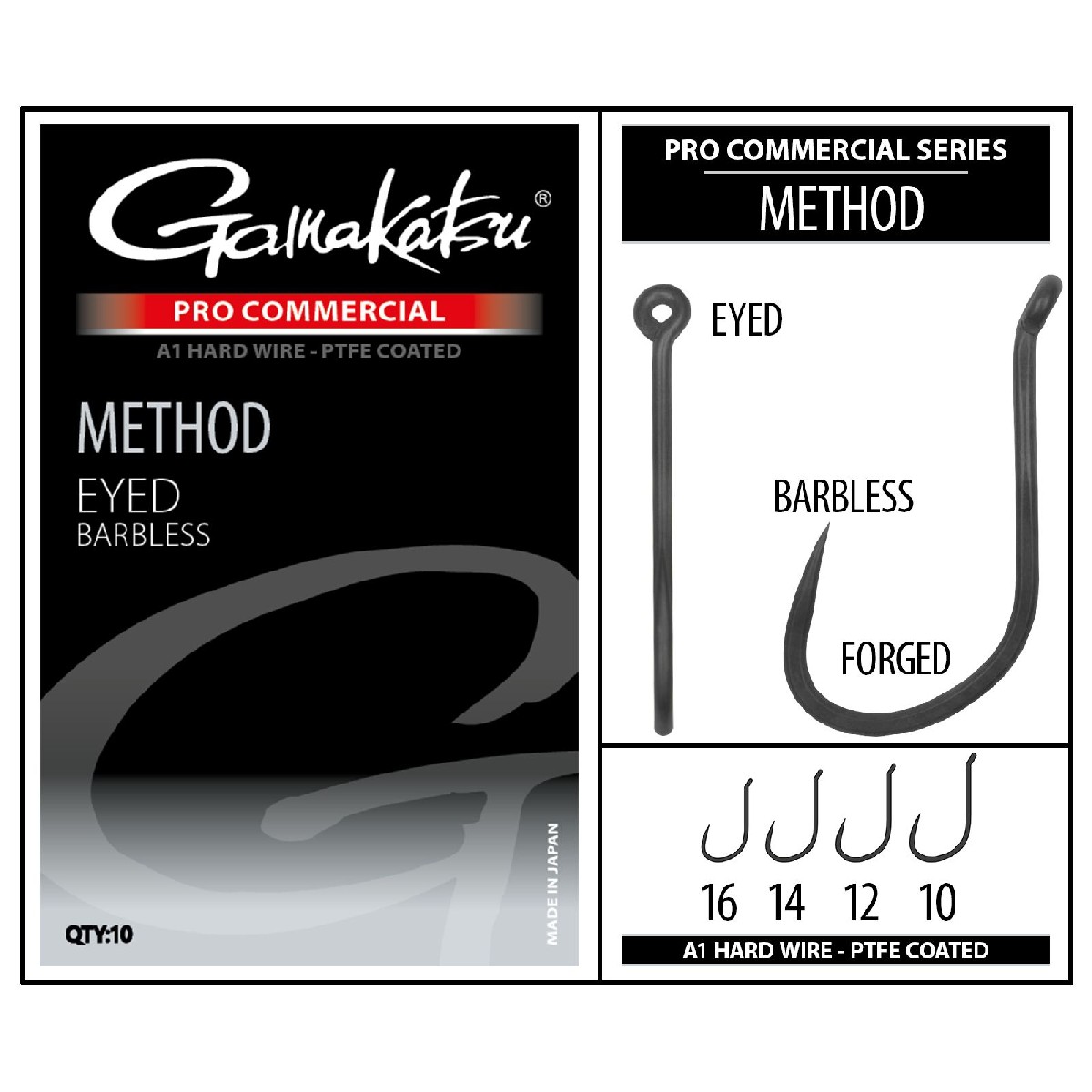 Gamakatsu Pro-C Method A1 Ptfe Barbless Size 10