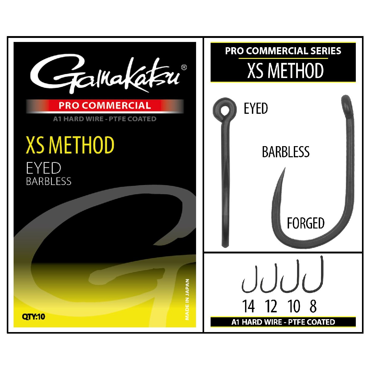 Gamakatsu Pro-C XS Method A1 Ptfe Barbless Size 8