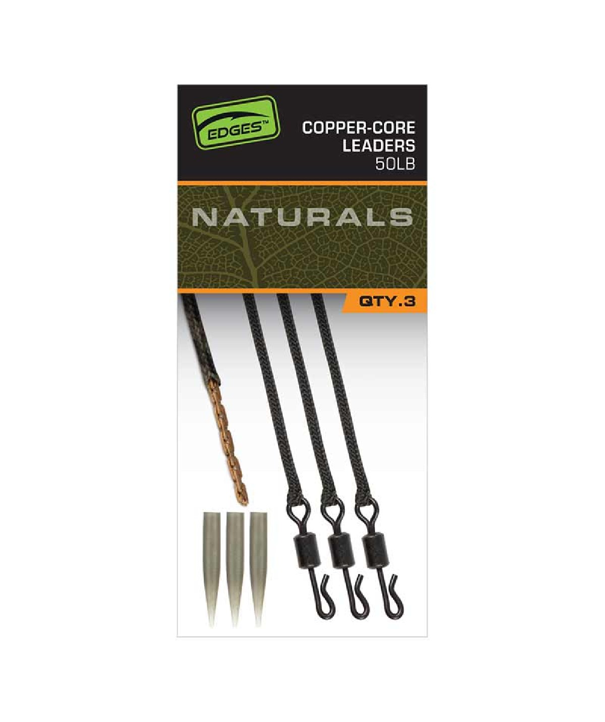 Fox Edges Naturals Copper-Core Leaders 3st.
