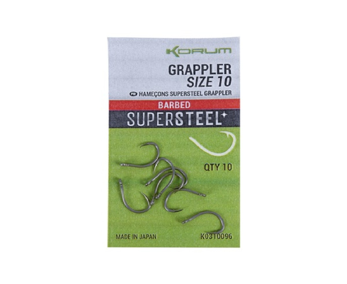 Korum Grappler Hook Barbed 10st. Size 10