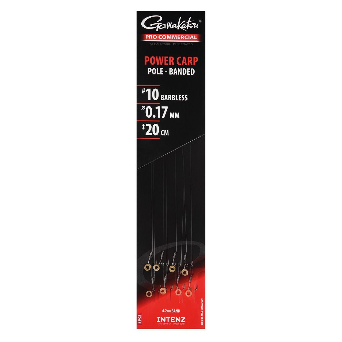 Gamakatsu Pro-C Power Carp Eyed A1 Pole Banded Barbless 20cm 0.15mm Size 14