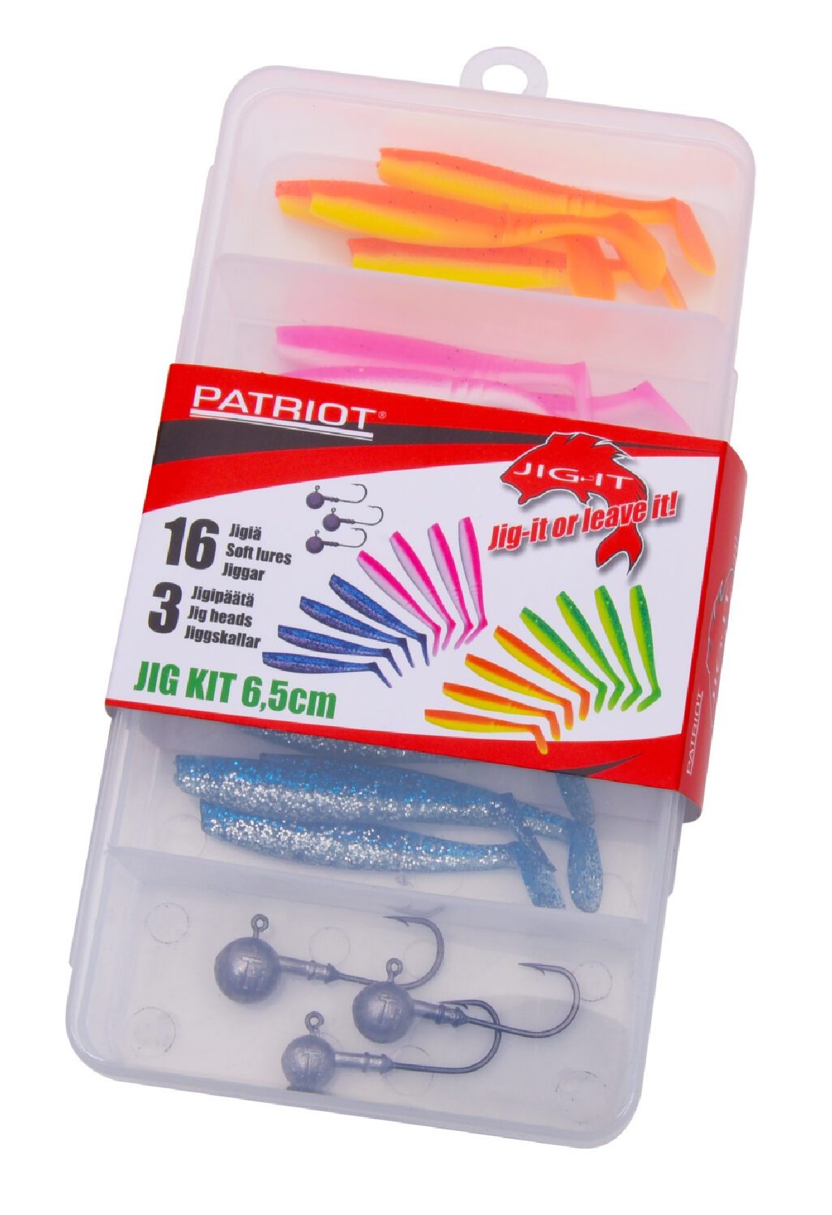 Patriot Jig-It Assortment 6,5 cm 16+3 pc. Patriot Jig-It Assortment 6,5 cm 16+3 pc.