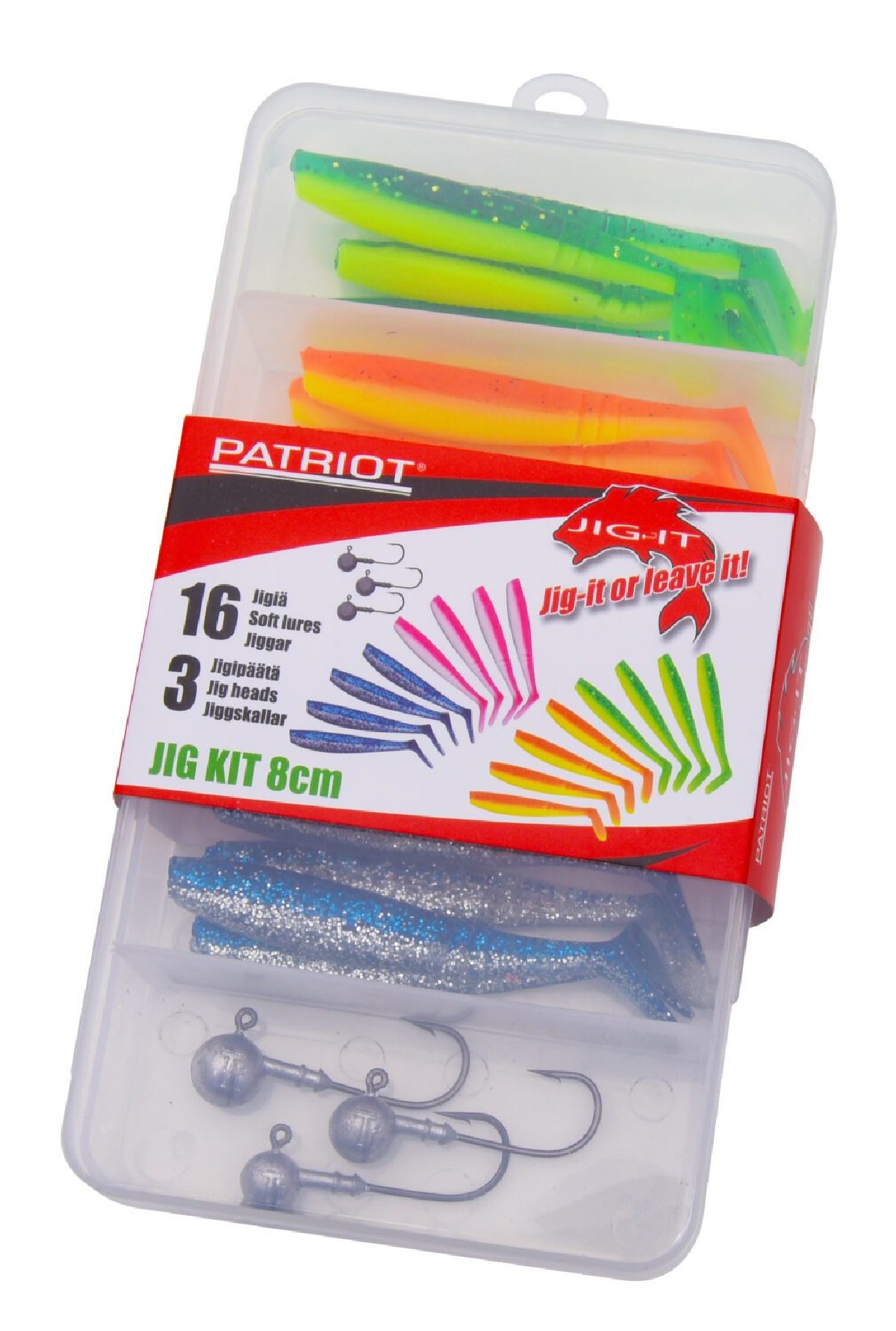 Patriot Jig-It Assortment 8 cm 16+3 pc. Patriot Jig-It Assortment 8 cm 16+3 pc.
