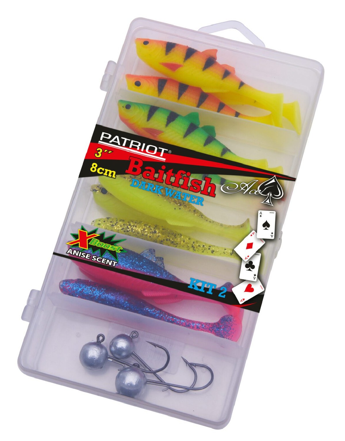 Patriot Jig-It Assortment Dark Water 8 cm 16+3 pc. Patriot Jig-It Assortment Dark Water 8 cm 16+3 pc.